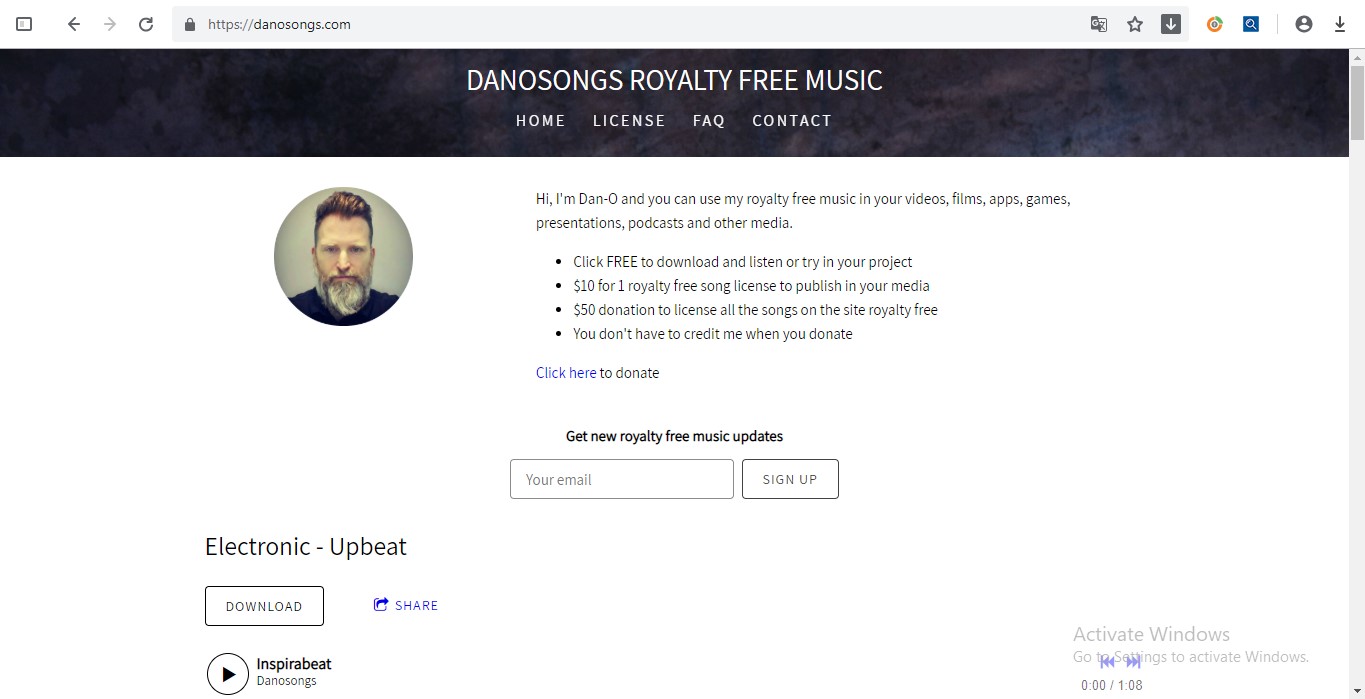 Danosong là một website chia sẻ nhạc không bản quyền miễn phí của nhà soạn nhạc Dan-O