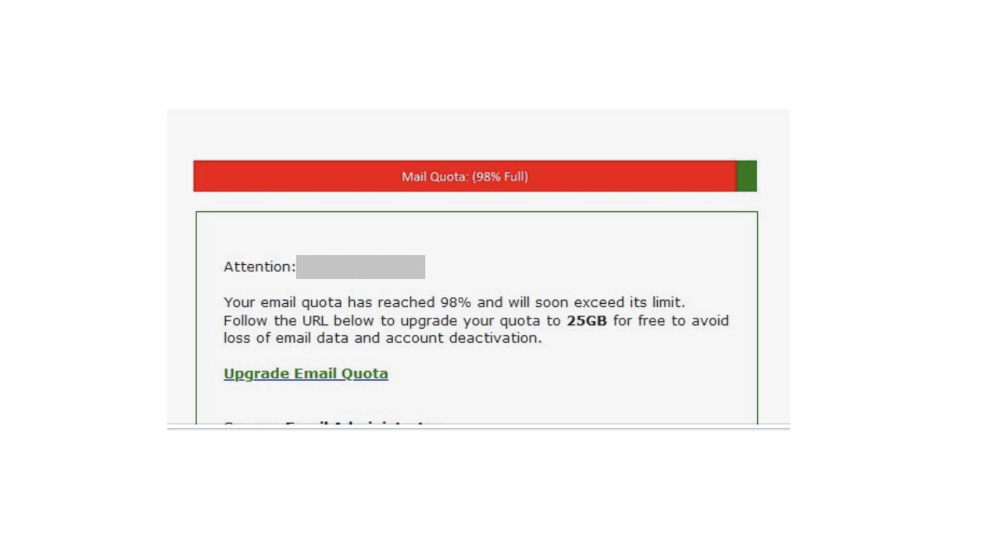 phishing lừa đảo nâng cấp dung lượng email